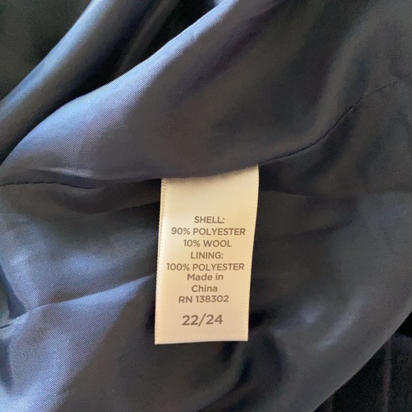 AVENUE Faux Wool Peacoat, Navy Blue, Size 22/24, RN138302 - Picture 8 of 8